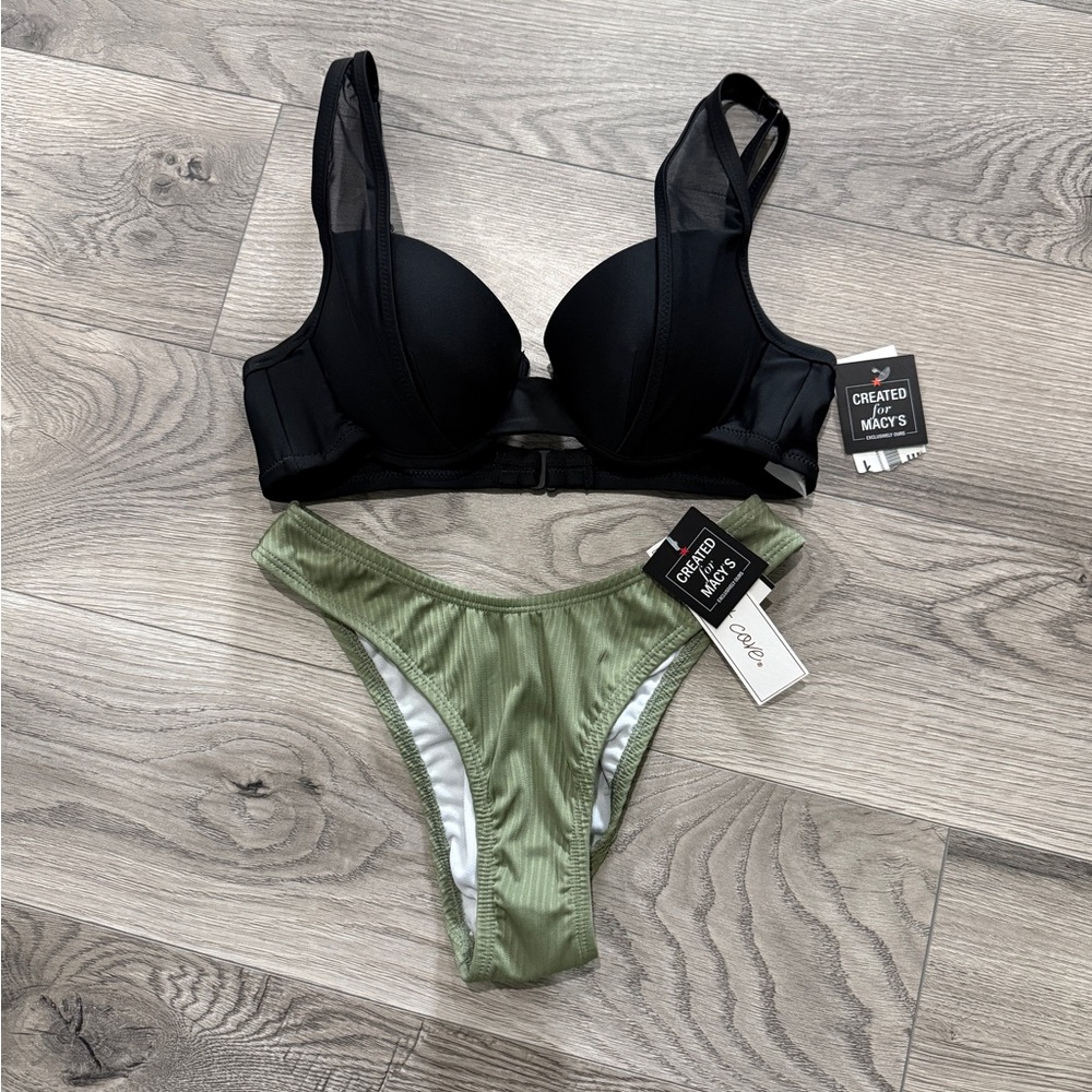 Bikini bar lll Black Top & Salt + Cove Bottoms Sz XS NWT
